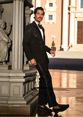 Bespoke Tuxedo Blazer With Trousers for Mens Farmington Hills Michigan MI USA Black Tuxedo suits for men