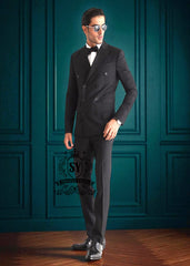 High End Suits for Men Ilford London UK Bespoke Double Breasted Suits for Groom High End Black Suits For Wedding