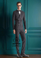 High End Suits for Men Ilford London UK Bespoke Double Breasted Suits for Groom High End Black Suits For Wedding