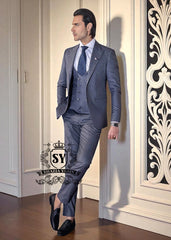 Stylish Slate Blue Suits San Francisco California CA USA Best Western Wedding Collection Designer Suits Designs