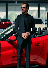 Latest Three Piece Suit Designs Montgomery Village Maryland USA Graceful Men's Dark Teal Suit in Italian Fabric