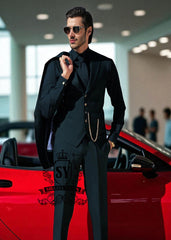 Latest Three Piece Suit Designs Montgomery Village Maryland USA Graceful Men's Dark Teal Suit in Italian Fabric