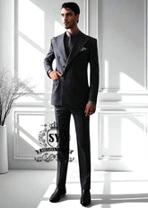 Stylish Double-breasted Pinstriped suits San Francisco California CA USA Best luxury handmade suits Designs