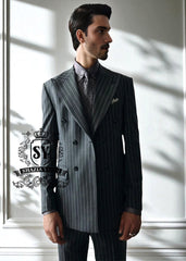 Stylish Double-breasted Pinstriped suits San Francisco California CA USA Best luxury handmade suits Designs