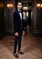 Latest Grooms wear Navy Blue Velvet 2PC Suit Sacramento California CA USA Bespoke Tuxedo Suits for Mens