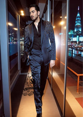 Celestial Edge Midnight Silk Satin Embellished Tuxedo Jacksonville Florida USA Buy men's tuxedos for Groom