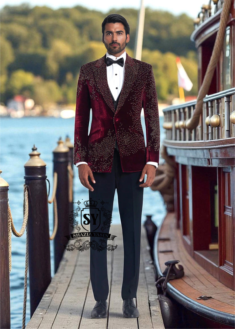 Modern Grooms Tuxedo Suits for Mens Newcastle England UK Gorgeous Mens Tuxedo Suits In Antique Ruby
