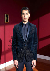 Best Tuxedo Designs Garden City Michigan MI USA Fully Embellished Men's Tuxedo in Velvet Buy Men's Suits Tuxedo Online
