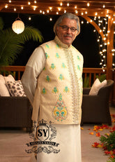 Pakistani Mens Waistcoats Off White Waistcoat Brookhaven New York USA Waistcoats for Father Of The Groom