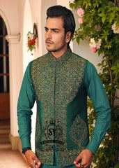 Luxury Embroidered Mens Waistcoat Kurta Suit Hicksville New York NY US Designer Waistcoat Designs Mens Waistcoats Online