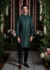 Buy Fully Embroidered Waistcoats For Men Tyne and Wear London UK Mirror work Men's Waistcoat for Mehndi Ceremony