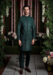 Buy Fully Embroidered Waistcoats For Men Tyne and Wear London UK Mirror work Men's Waistcoat for Mehndi Ceremony