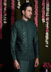 Buy Fully Embroidered Waistcoats For Men Tyne and Wear London UK Mirror work Men's Waistcoat for Mehndi Ceremony