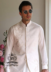 Men's Light Cream Waistcoats Chesapeake Virginia USA Designer Waistcoats for Best Friends Wedding