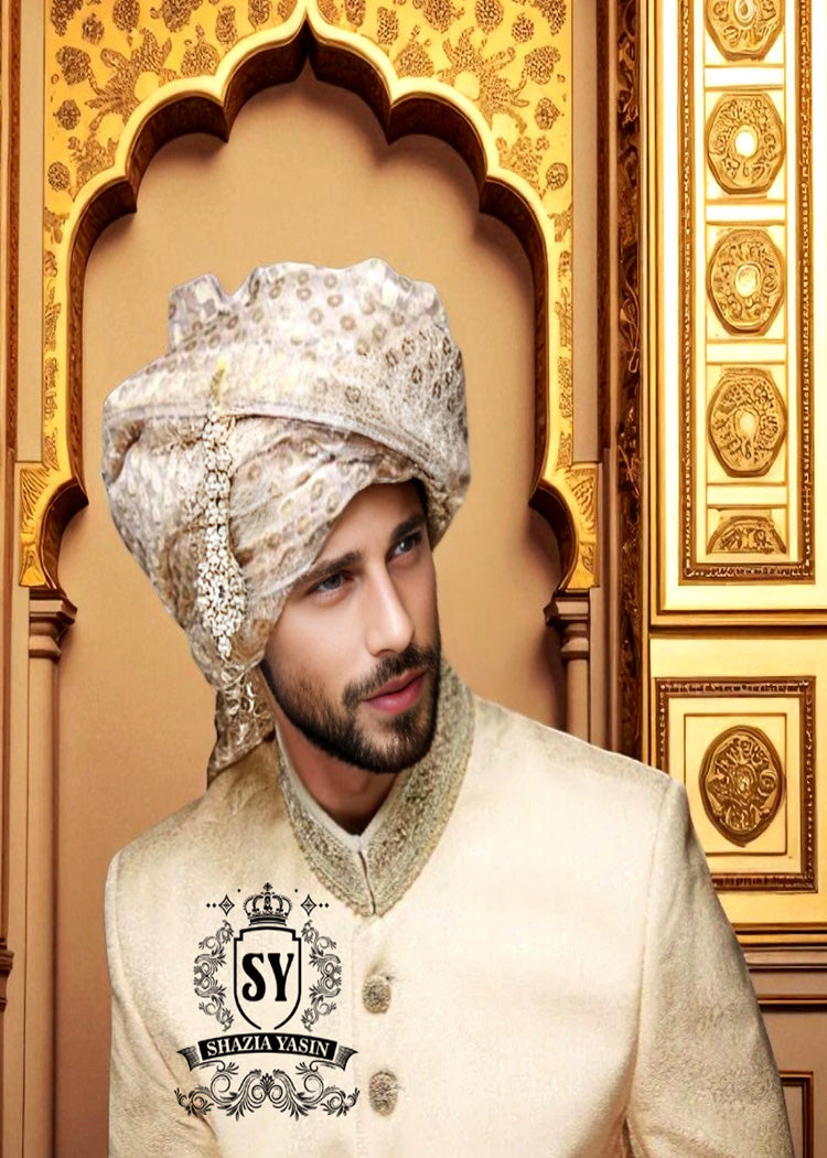 High Quality Banarasi Organza Turban Westford Massachusetts USA Menswear Turban Groom Sherwani Turban