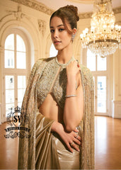 Royal Indian Bridal Saree for Wedding Latest Cape Designs Bell Bar London Wedding Saree Pakistan