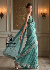 Heavy Bridal Azure Saree for Indian Bridal Wear Buy Indian Designer Saree Online UK, USA, Canada, Australia