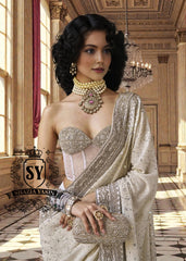 This corset blouse saree is perfect for a true modern princess, with embellishments that take center stage in 2026 and suits all body types.