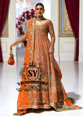 Burnt Orange Bianca Pishwas and Lehenga Dress