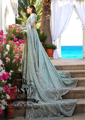 Mint Green Moonstone Gown With Sweep Train