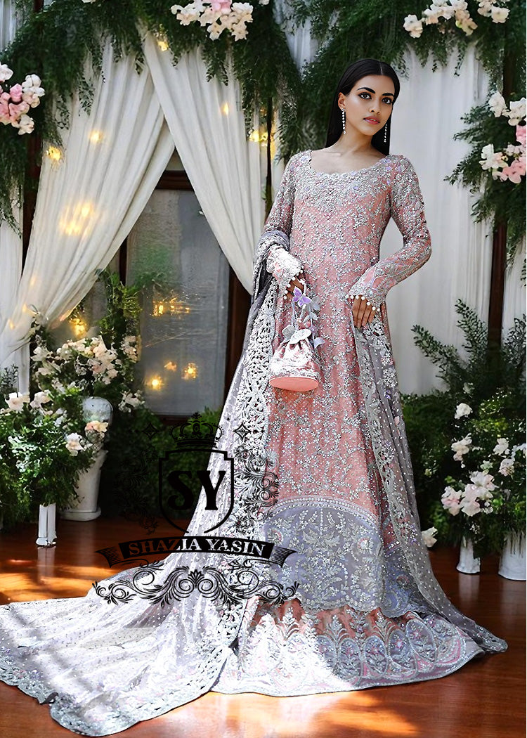 Rose Quartz Alexandrite Bridal Lehenga Pishwas
