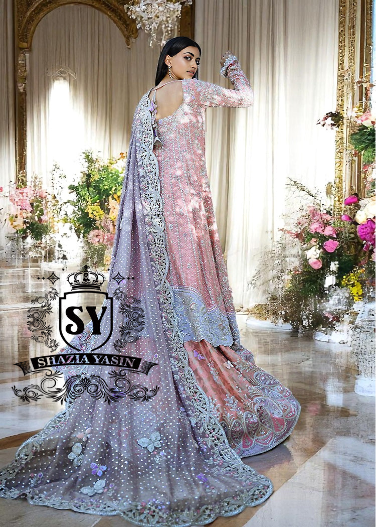 Rose Quartz Alexandrite Bridal Lehenga Pishwas