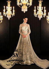 Shine In This Beautiful Bone Bridal Pishwas Dresses Pakistani Bridal Lehenga for Walima Reception Valima