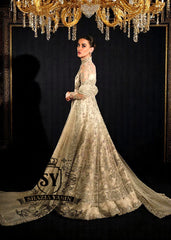 Shine In This Beautiful Bone Bridal Pishwas Dresses Pakistani Bridal Lehenga for Walima Reception Valima