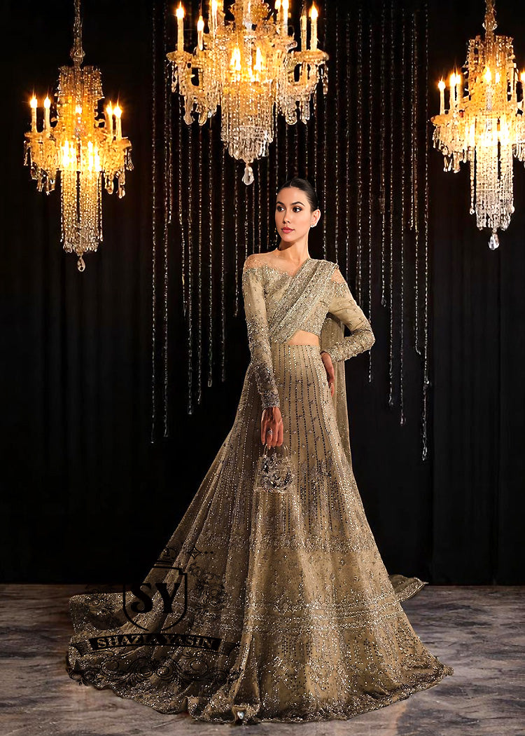 Pakistani Bridal Dresses USA Bridgeview Illinois Buy Stunning Café Au Lait Carter Lehenga with Attached Drape Dupatta