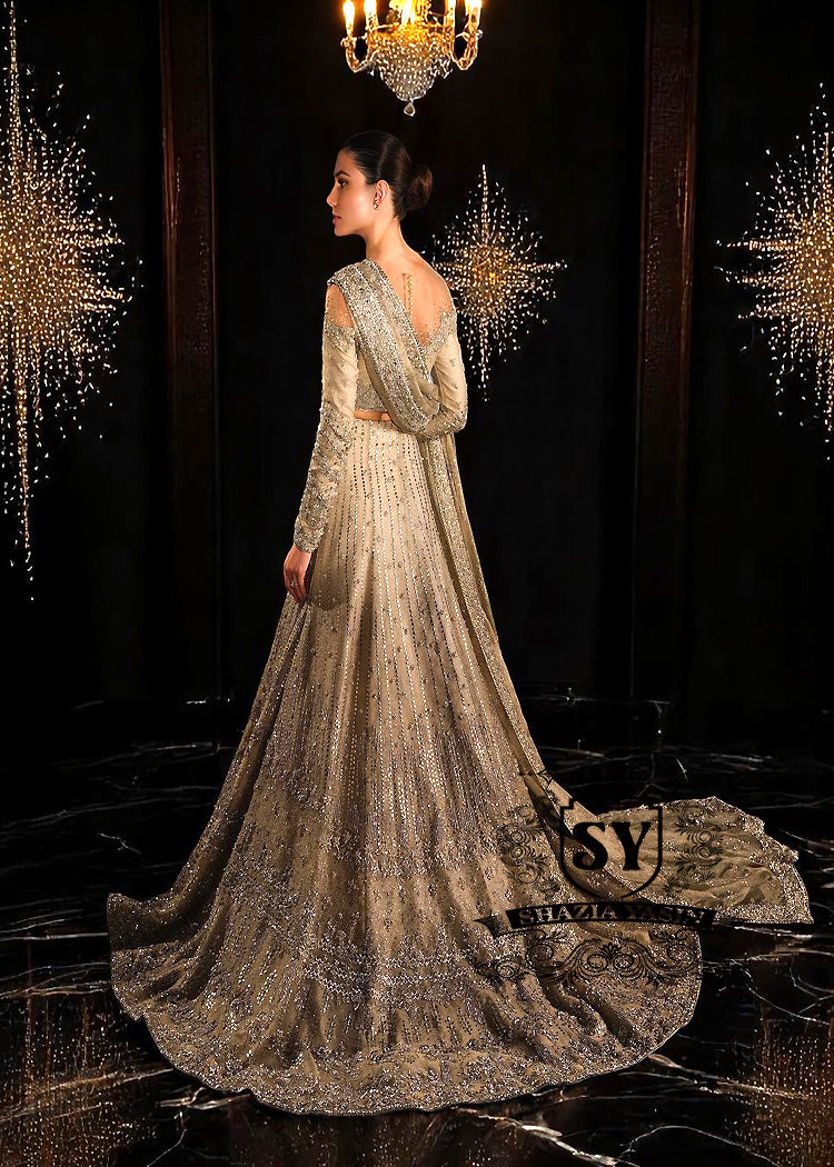 Pakistani Bridal Dresses USA Bridgeview Illinois Buy Stunning Café Au Lait Carter Lehenga with Attached Drape Dupatta
