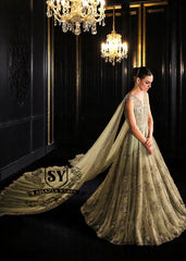 Fortuna Gown with Attached Drape Dupatta Walima Bridal Dresses for Pakistani Brides UK USA Canada