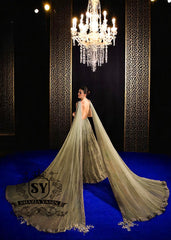 Fortuna Gown with Attached Drape Dupatta Walima Bridal Dresses for Pakistani Brides UK USA Canada