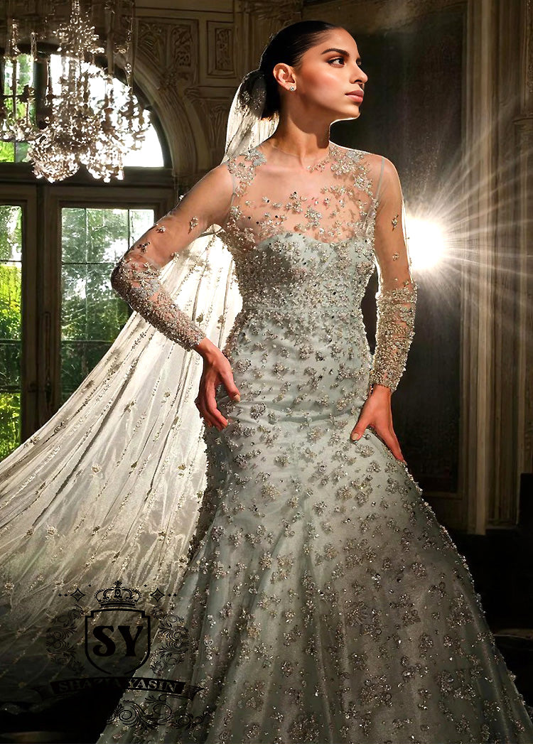 Truly Luxurious Mermaid Gown Dress Paris France Bridal Wear Reception Valima Dresses Special Occasions Pakistan