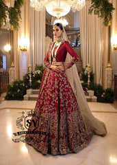 Burgundy Bridal Lehenga Choli Oxford London UK Pakistani Designer Bridal Lehenga Choli Trend