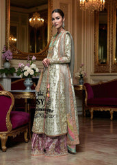 Traditional Angrakha Style Bridal Dress San Antonio Texas USA Wedding Gharara Designs Pakistan