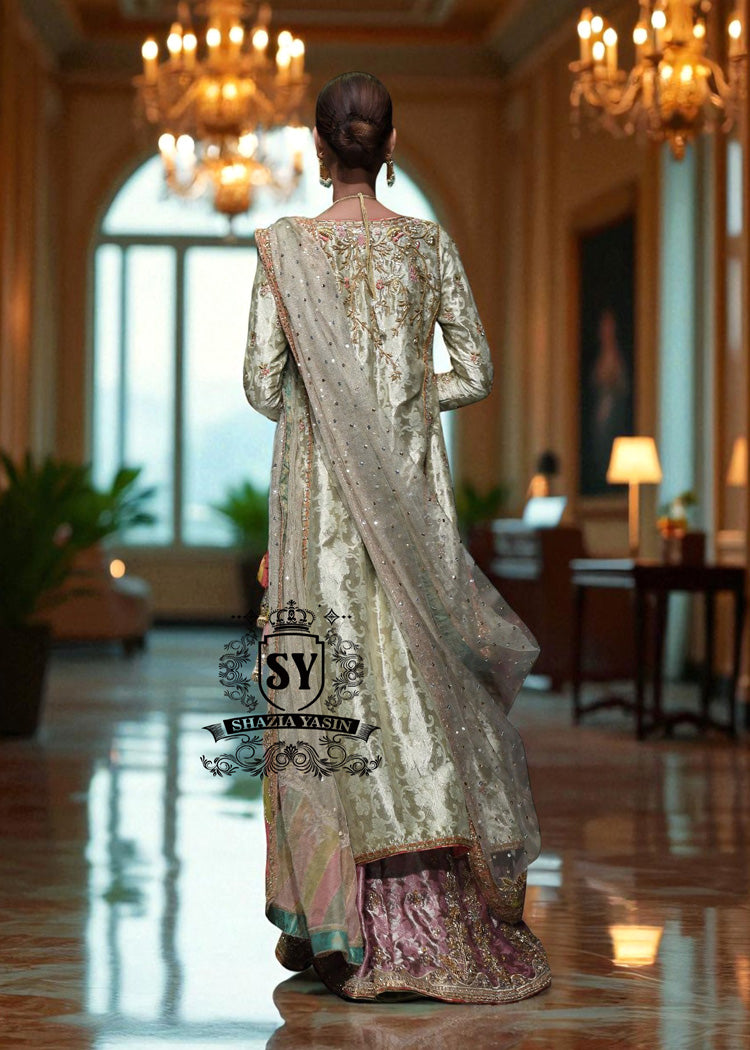 Traditional Angrakha Style Bridal Dress San Antonio Texas USA Wedding Gharara Designs Pakistan