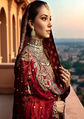 Traditional Red Bridal Outfit Long Bridal Gown Buy Pakistani Indian Bridal Outfits Online UK, USA, Canada, Australia