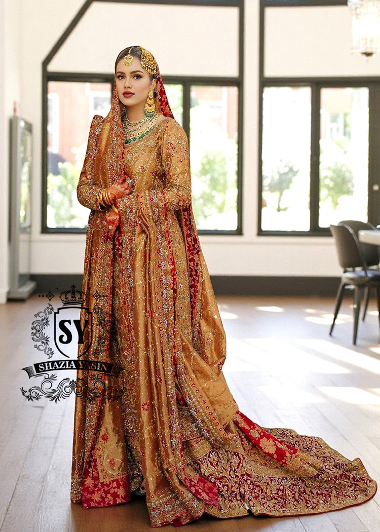 Grenadier Red Lily Farshi Lehenga