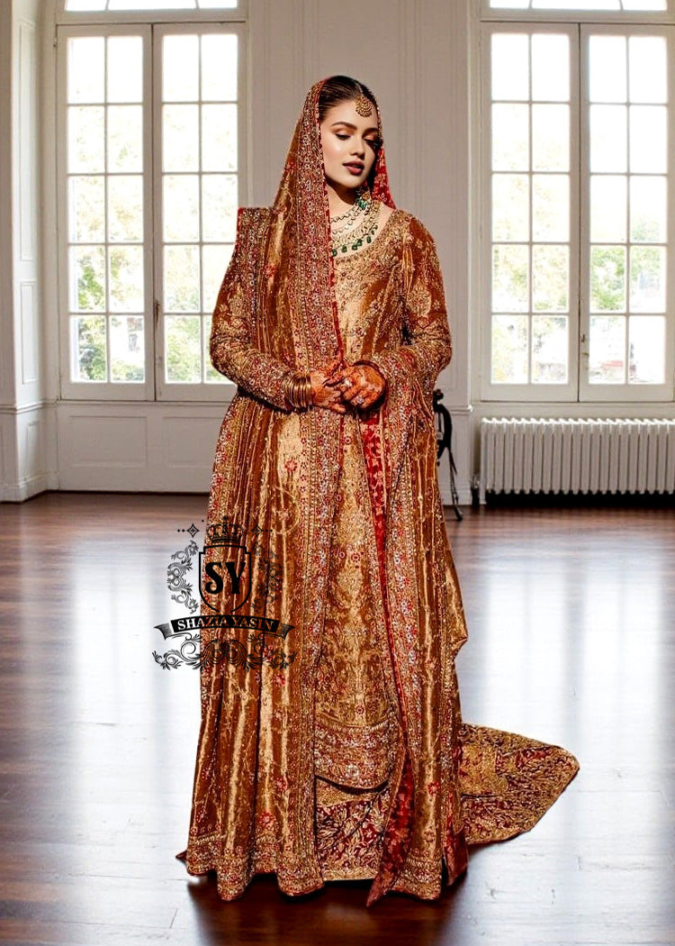 Grenadier Red Lily Farshi Lehenga