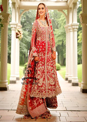Cardinal Red Bridal Dresses Heavy Bridal Lehenga Farshi Lehengas Dallas Texas USA Bridal Dresses Pakistan