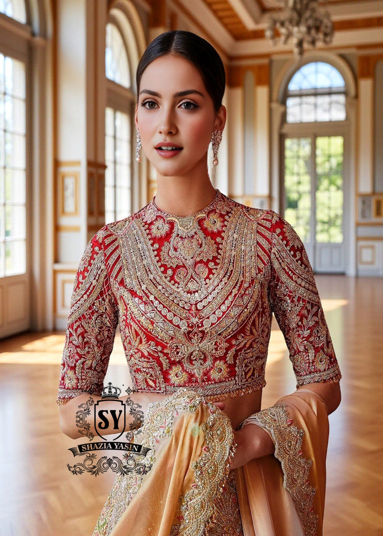 Bespoke Bridal Lehengas & Luxury Wedding Dresses Newcastle England UK Fire Engine Red Pakistani Bridal Lehenga Choli