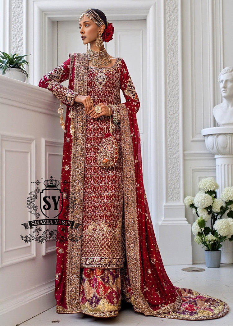 Red Wedding Dresses Colorful Chatta Patti Farshi Lehenga UK USA Canada Indian Pakistani Red Wedding Dresses Shazia Yasin Red Wedding Dresses Colorful Chatta Patti Farshi Lehenga UK USA Canada Indian Pakistani Red Wedding Dresses Shazia Yasin