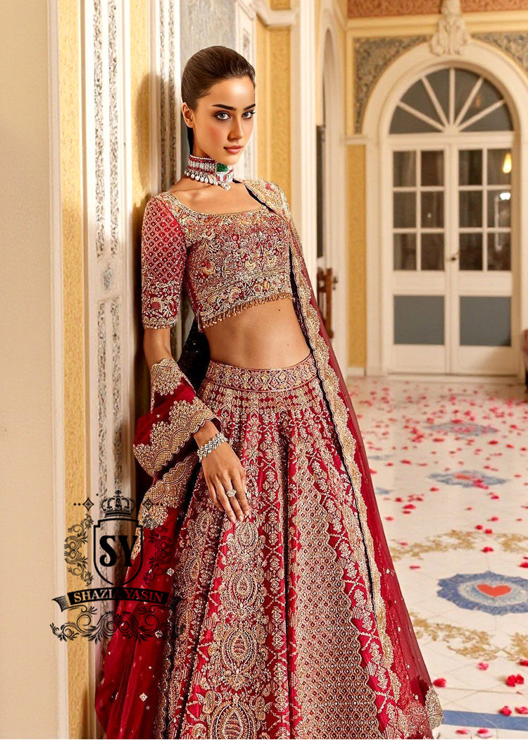 Bridal Lehenga Choli Royal Red Dress for Wedding