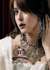 Shop Exclusive luxury jewelry 925 Sterling Silver Garnet Necklace and Earrings – buy in Pakistan | Premium jewelry at the Best online store