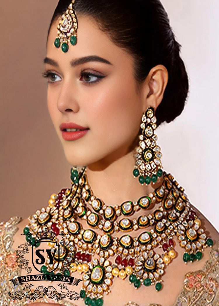 Buy Luxury Sterling Silver Diamond Polki Bridal Jewellery Set Bridal Kundan Jewellery Set Pakistan UK USA Canada Australia Europe