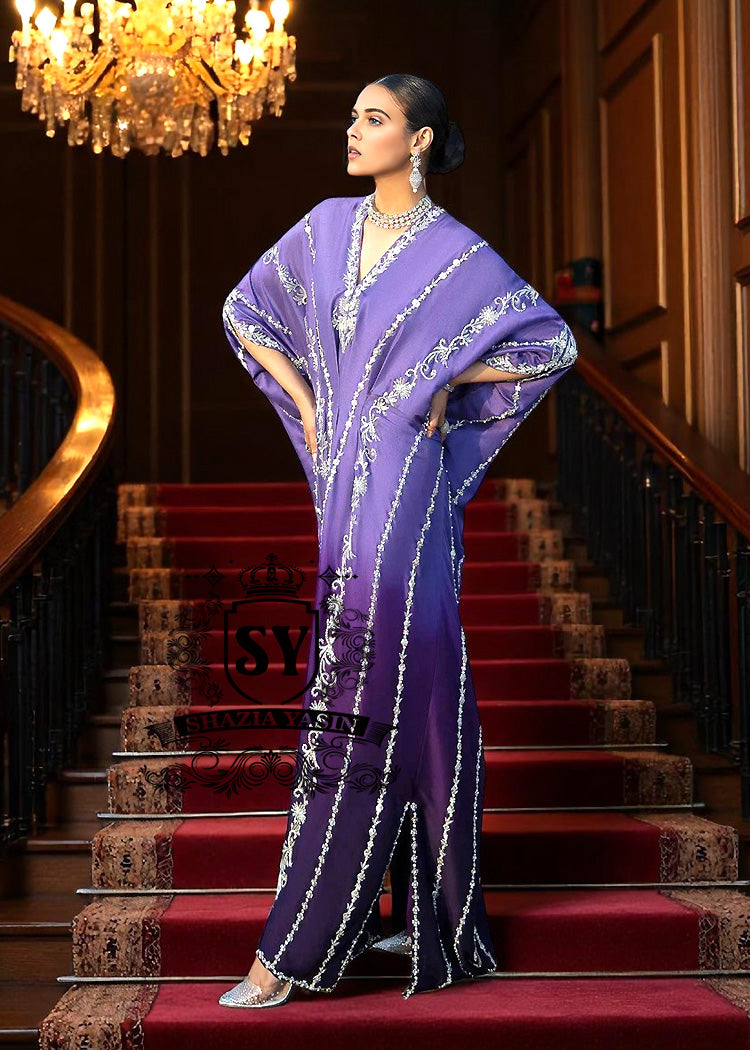 Royal Purple Wedding Guest Kaftan Ras Al Khaimah United Arab Emirates Latest Kaftan Designs with Price