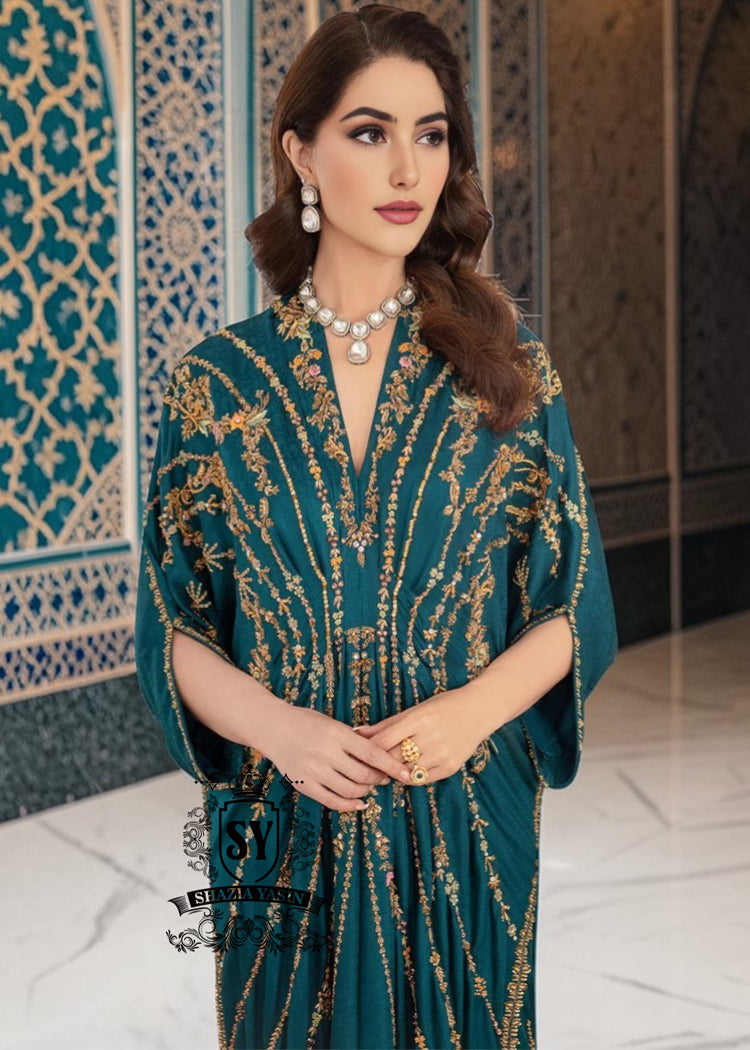A full-length yet sensual colored Kaftan gown with trendy gathers, could have been the perfect wedding guest—The Kaftan dress, with its X-shaped draping, It has the same character: it will look luxurious both on the red carpet and at the wedding reception.