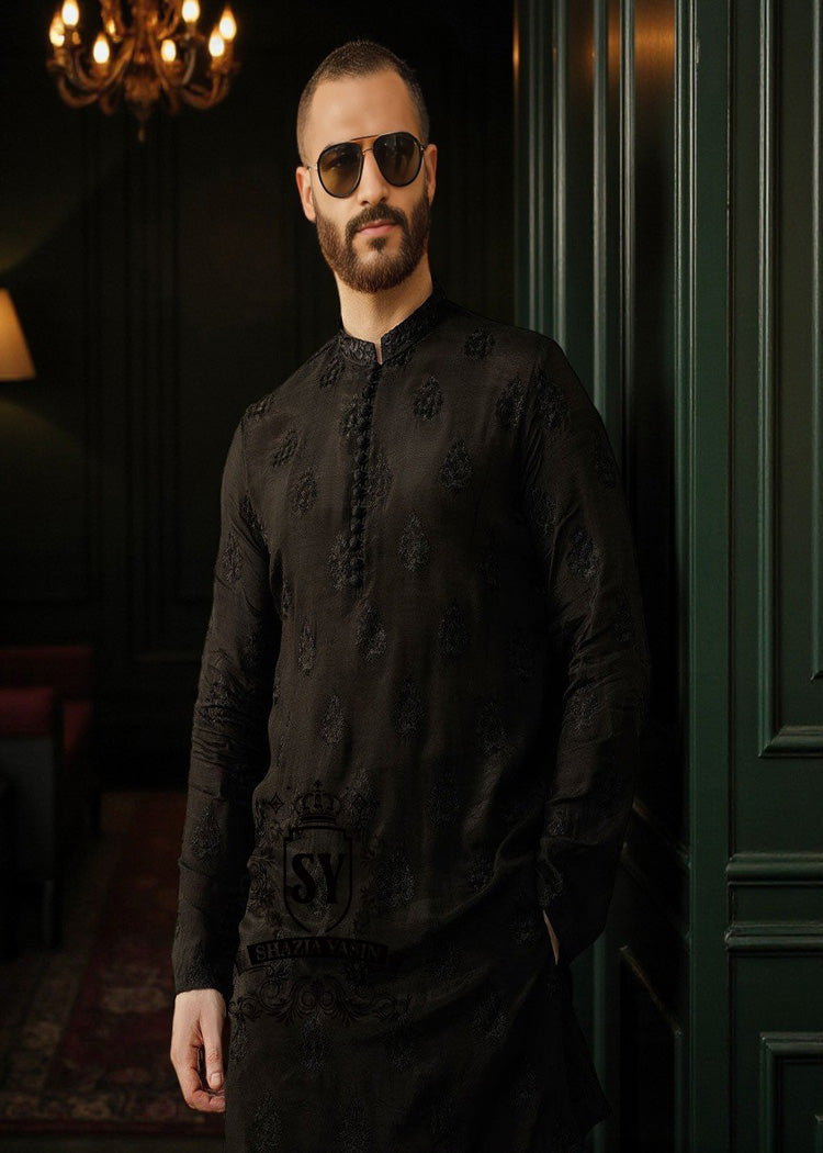 Kurta with Pants for Men in Pakistan Luxury Kurta Pajama Black Designer festive Kurta Dresses Shop UK USA Canada Australia