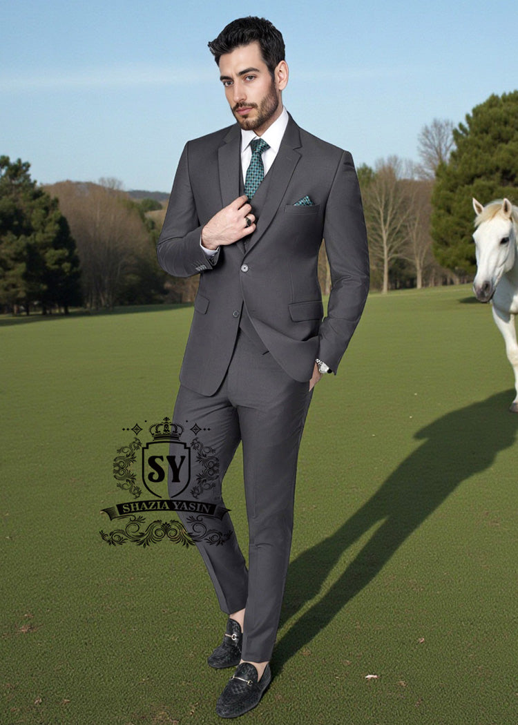 Bold & beautiful Mens three-piece Suits Ajman UAE Pakistani Menswear Carbon suits – wool, great cuts, perfect fit