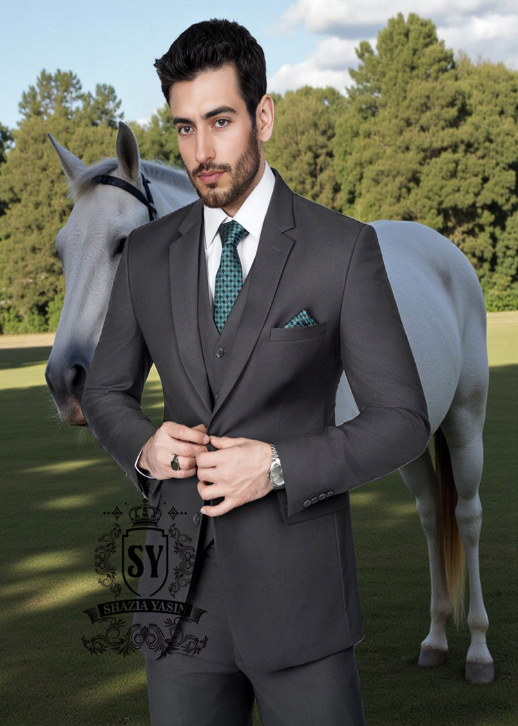 Dazzling Mens three-piece Suits Ajman UAE Pakistani Menswear Carbon suits – Carbon wool, great cuts, perfect fit